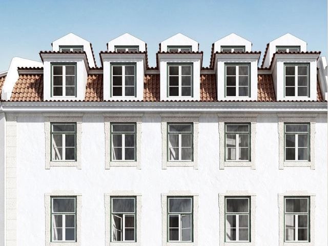 Aparthotel façade in central Lisbon