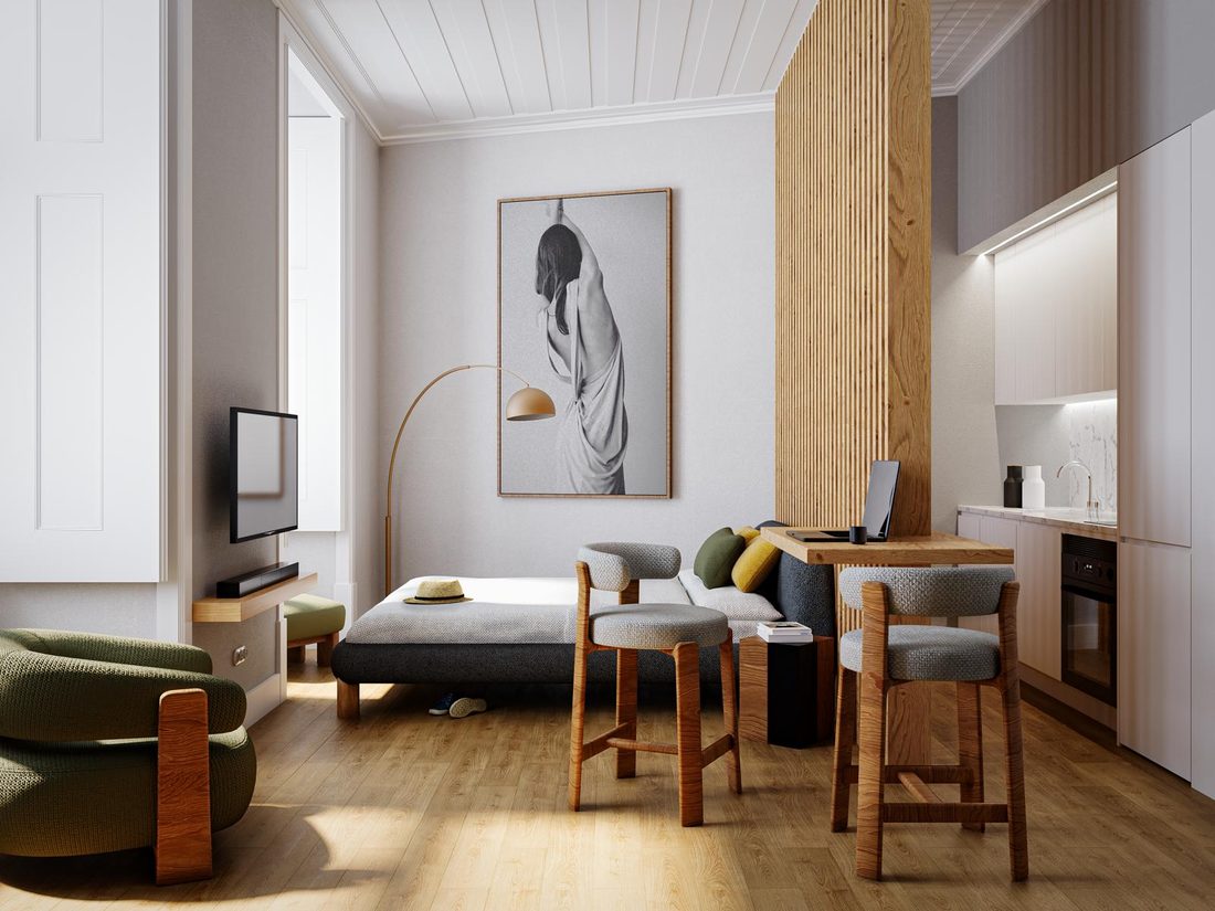 Interior of a serviced apartment in downtown Lisbon